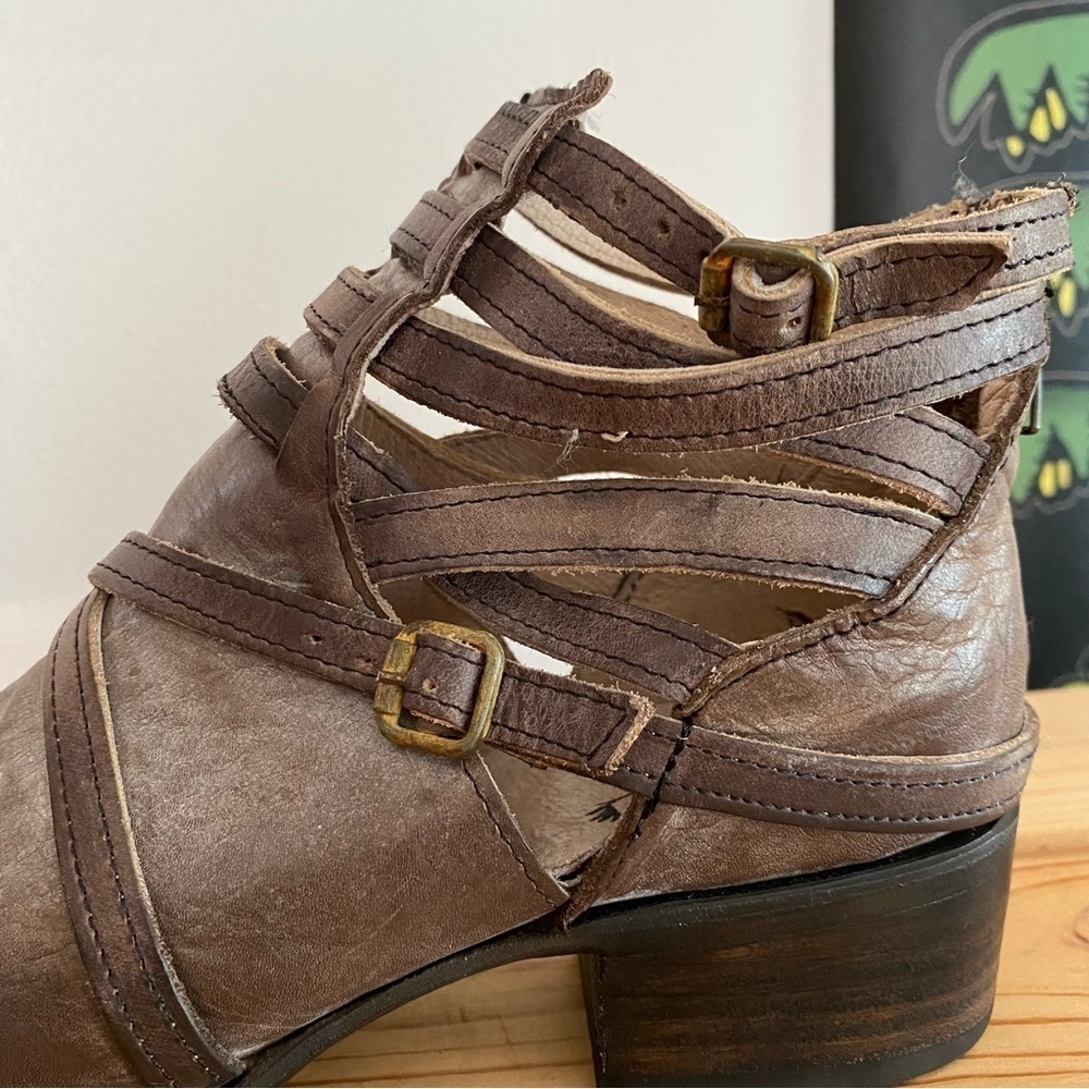Firebird by Steven Gray Brown Leather Distressed Stair Ankle Boot 6 - Picture 8 of 16
